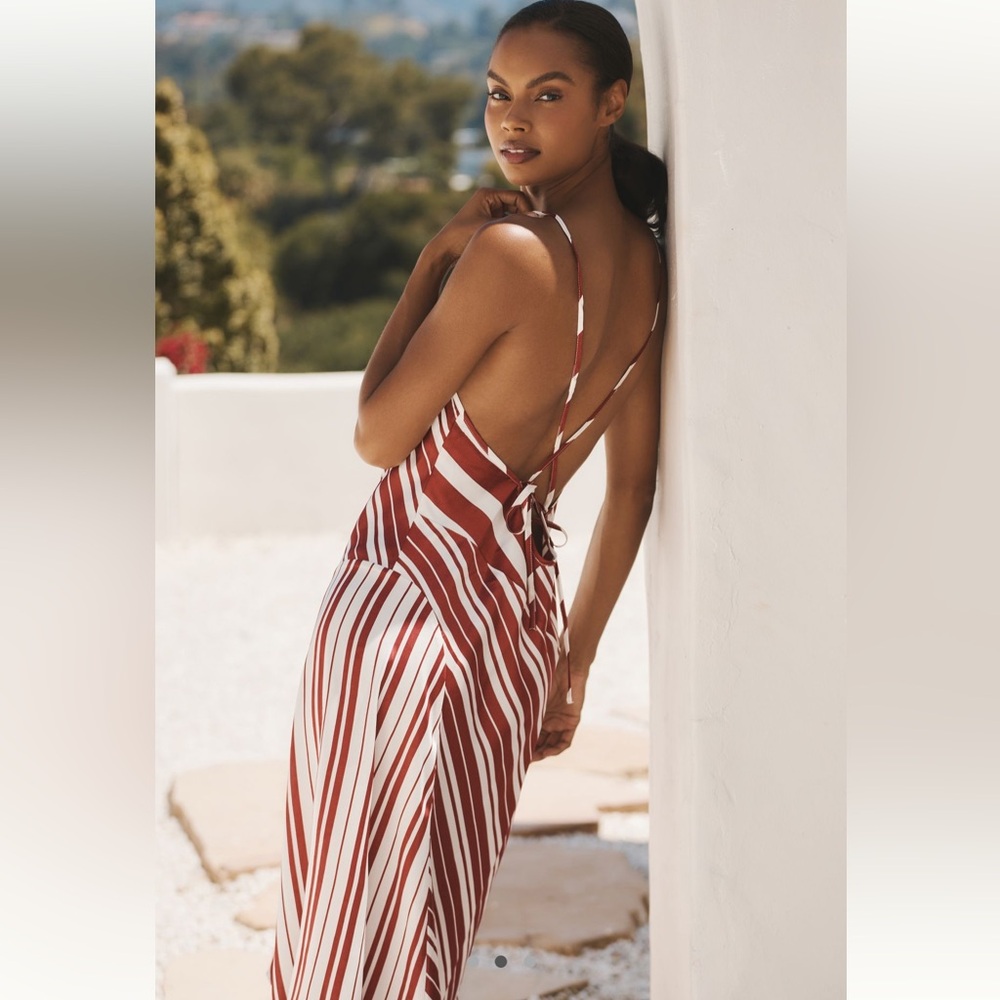 NWT Anthropologie Sleeveless Asymmetrical Midi Dress Wine